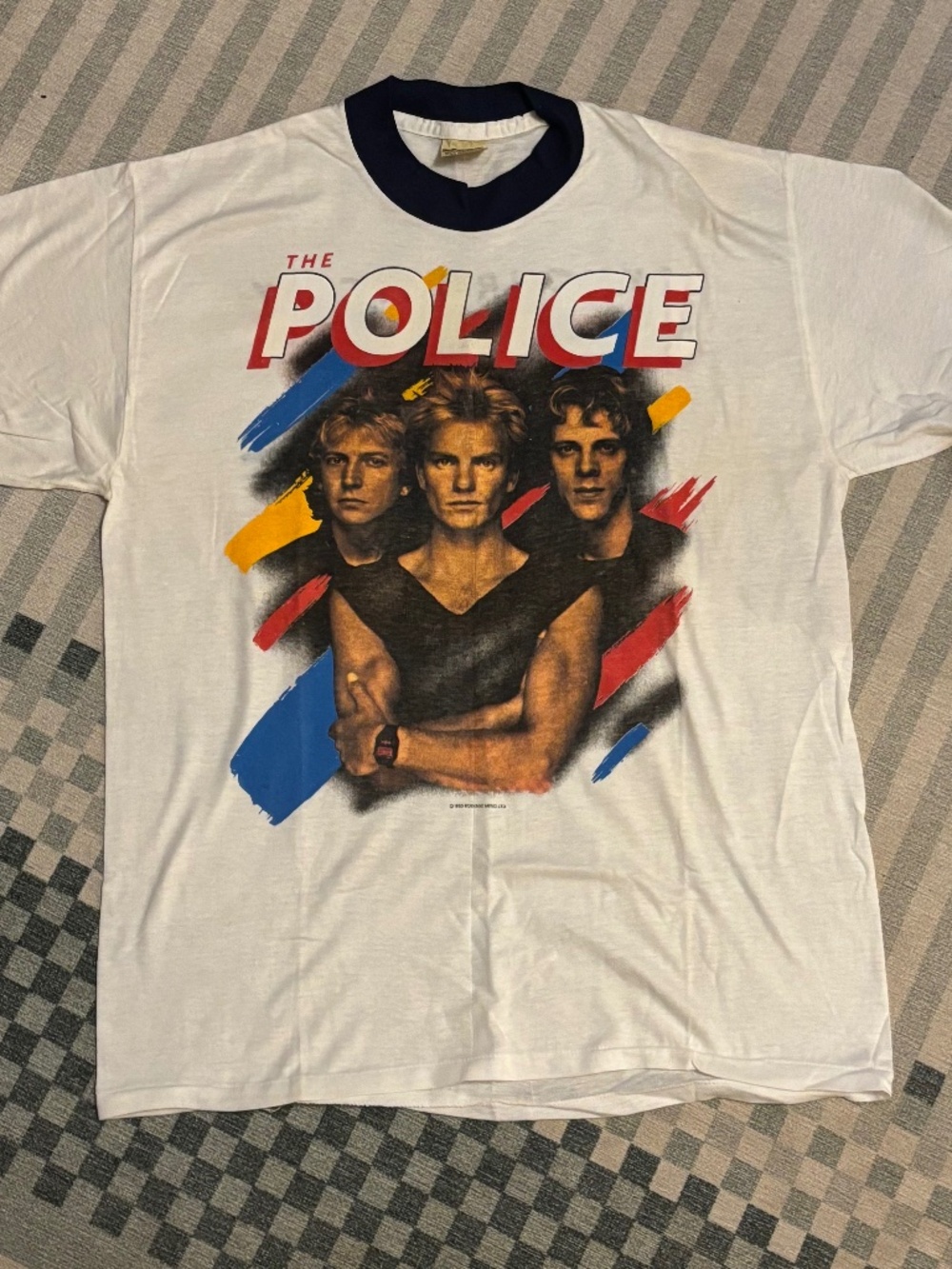 rare! vintage (headstock) The Police 1983 tour ringer tee